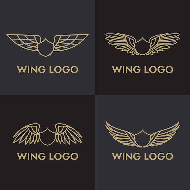 Set van vogel Eagle en Wing logo sjabloon