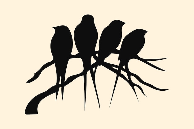 set van vogels silhouette vector kunst illustratie