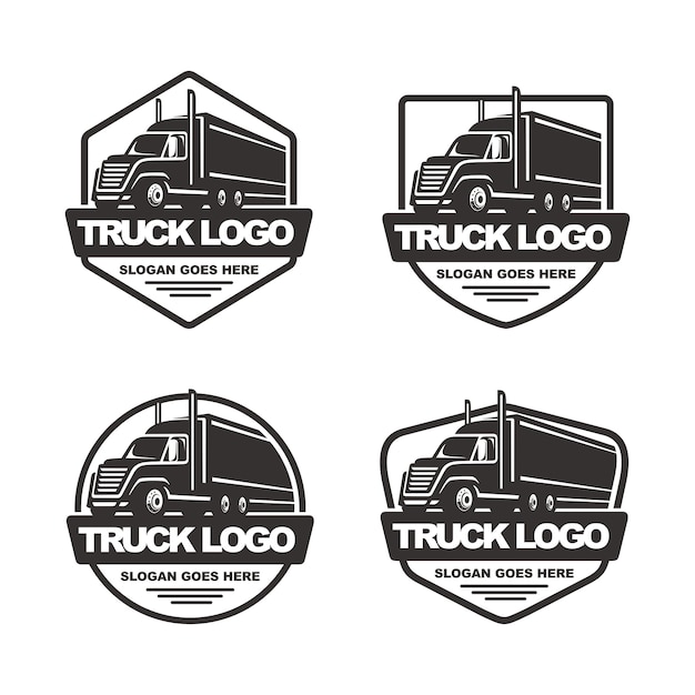 Vector set van vrachtwagen logo sjabloon