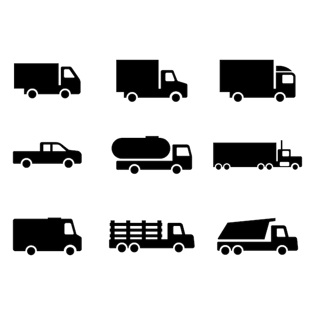 Vector set van vrachtwagen pictogram