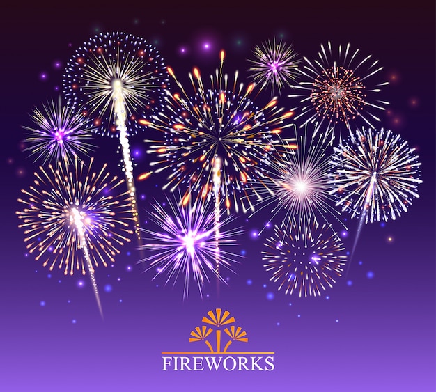 Set van vuurwerk illustratie