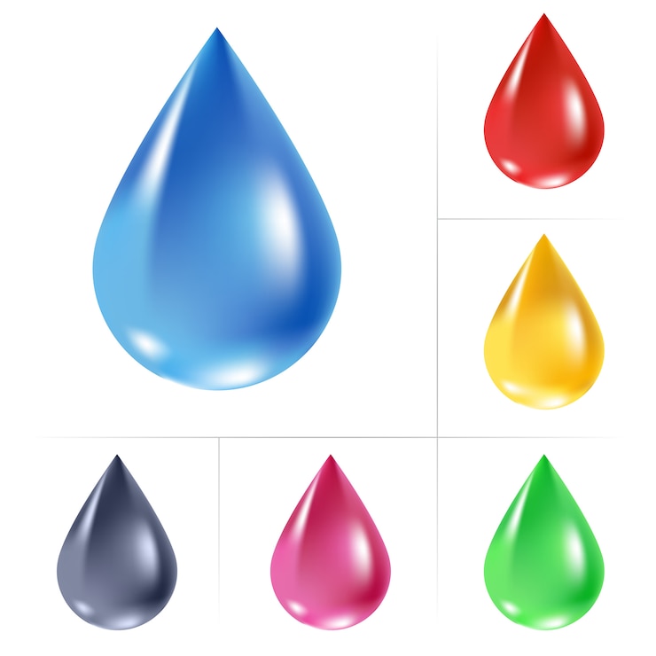Vector set van waterdruppels.