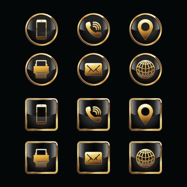 Vector set van web iconen luxe ontwerp