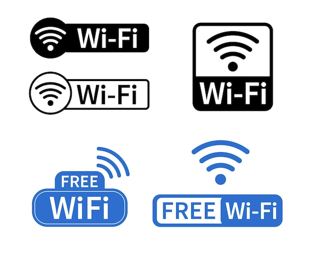 Set van wifi-iconen Draadloos en netwerk