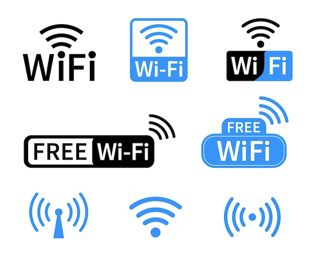 Set van wifi-iconen Draadloos en netwerk