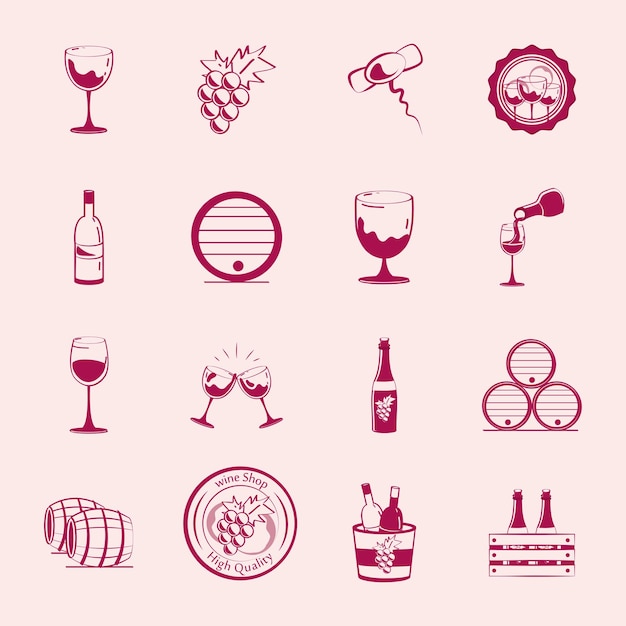 Vector set van wijn drinken