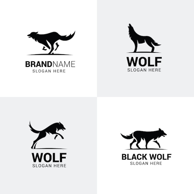 Set van wolf logo's