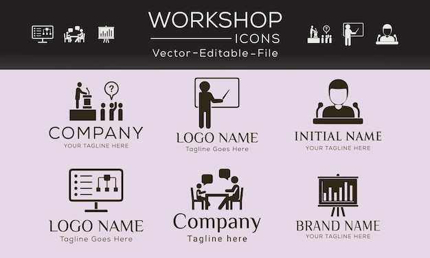 Set van Workshop concept iconen ontwerp Kan worden gebruikt voor web en apps
