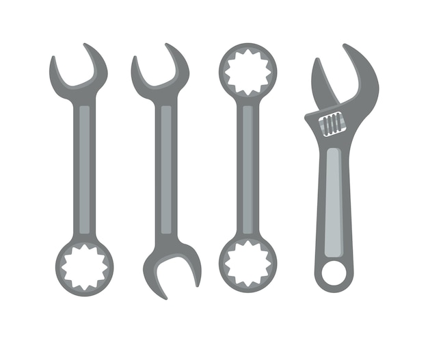 set van wrench gereedschap vector illustratie ontwerp