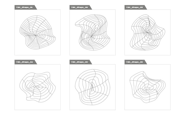 Vector set van y2k-stijlvectoren van objecten grote set van retro-objecten voor ontwerp plat minimalistische iconen