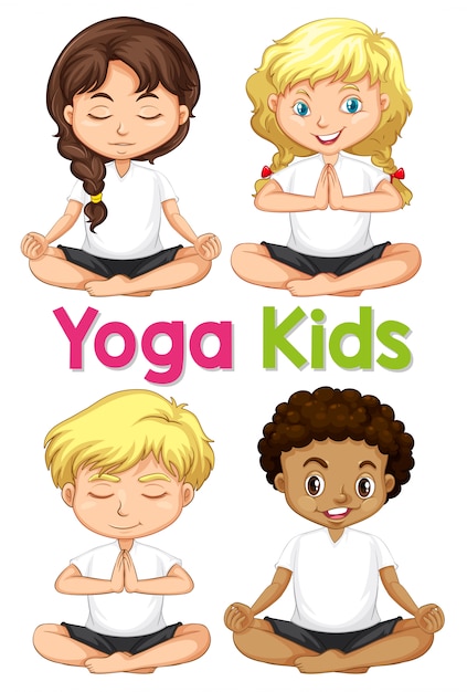 Set van yoga kinderen