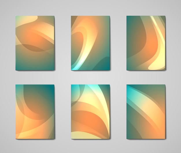 Set van zes vectorsjablonen. omslagen van abstracte patronen voor papierwerk en brochures