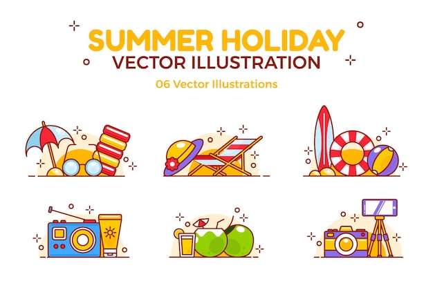 Vector set van zomervakantie