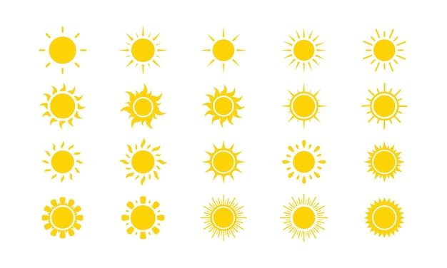 set van zon icoon vector