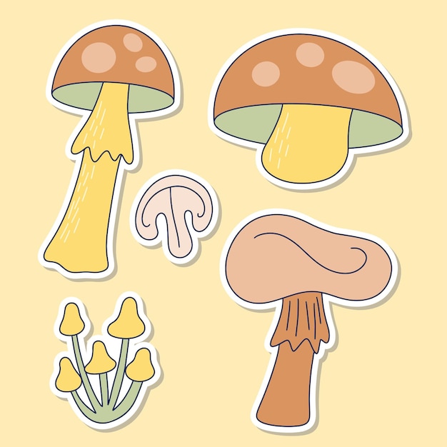 Vector set of variation mushroom illustration clipart