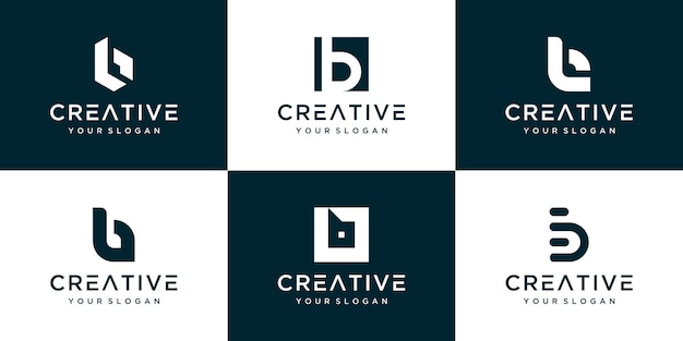 Vector set of various b logo template design