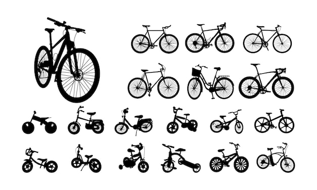 Set of Various Bicycle silhouette Vector Bike Silhouette