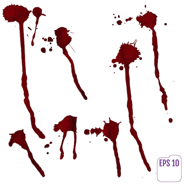 Set of various blood or paint splatters.