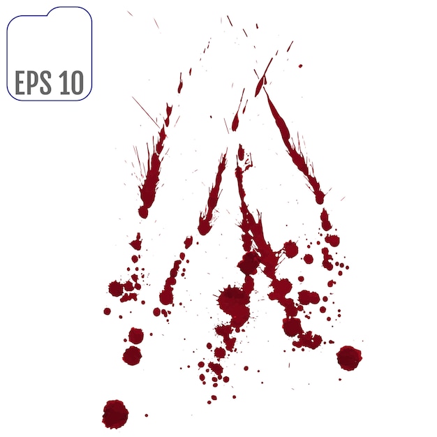 Vector set of various blood or paint splatters