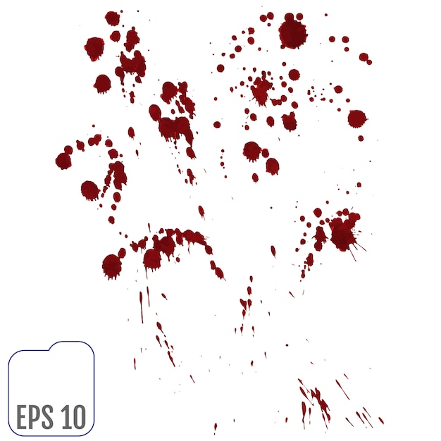 Vector set of various blood or paint splatters