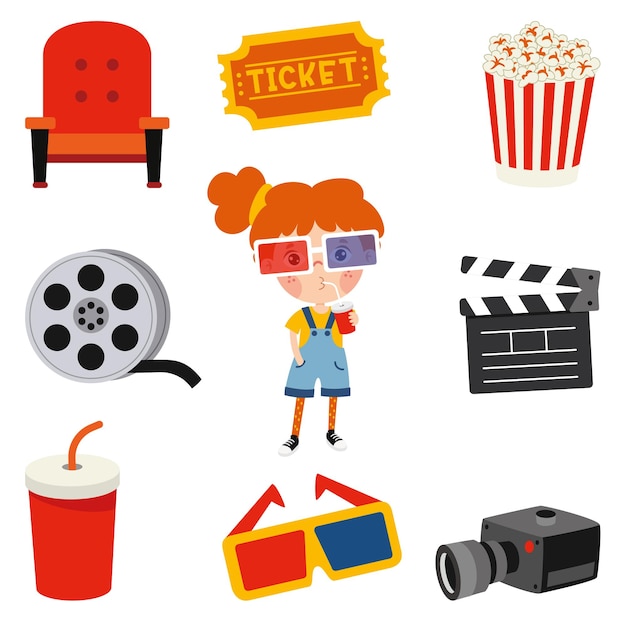 Set Of Various Cinema Elements