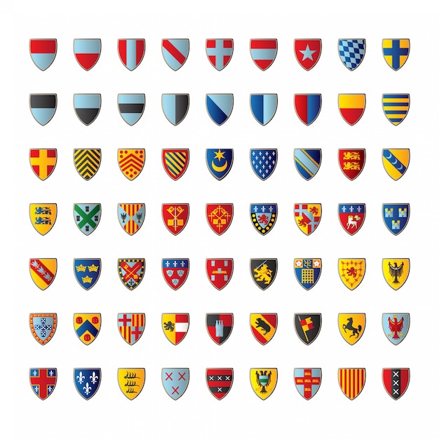 Vector set of various crests