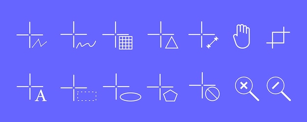 様々なカーサーとツールアイコンのセット