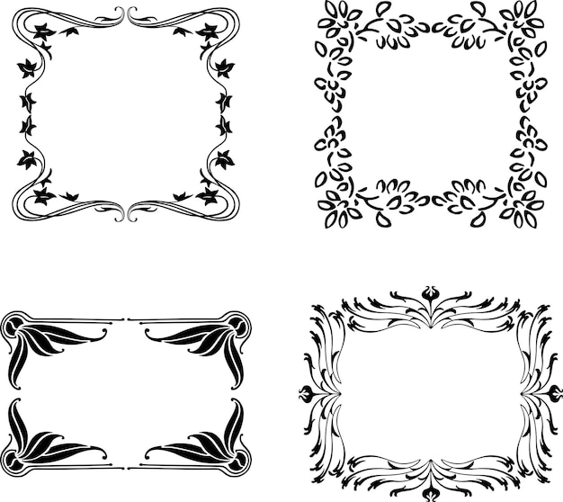 A set of the various floral frames