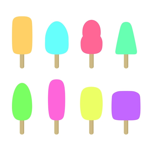 Set of various ice pops vector illustration