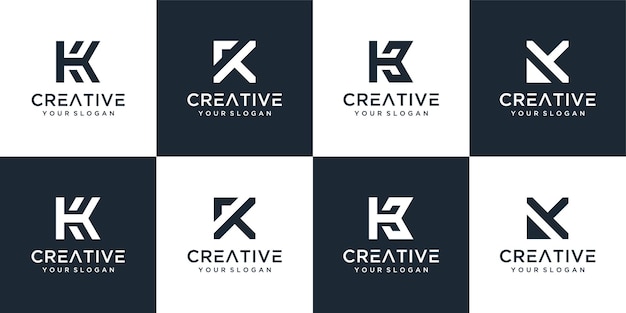 Set of various K logo template