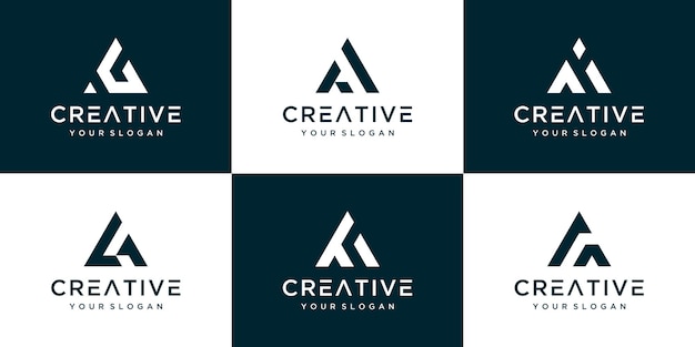 Set of various letter A logo template design