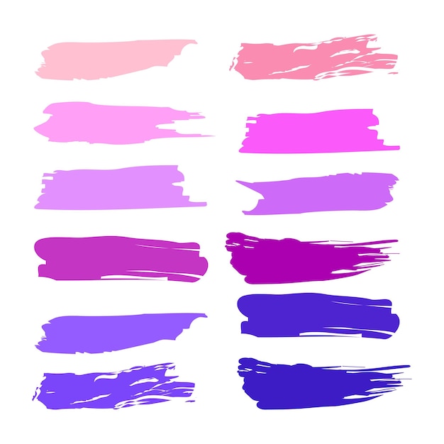 Set of various paint brush watercolor