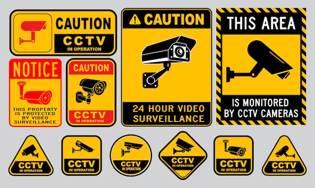 Set of Various Security Camera or cctv for street home and building concept eps vector