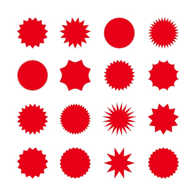 Vector set of various star burst badges