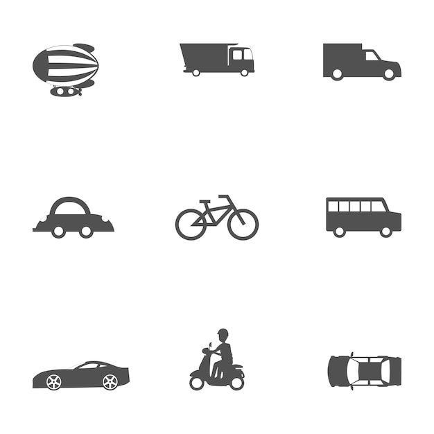 Set of various transport modes symbol