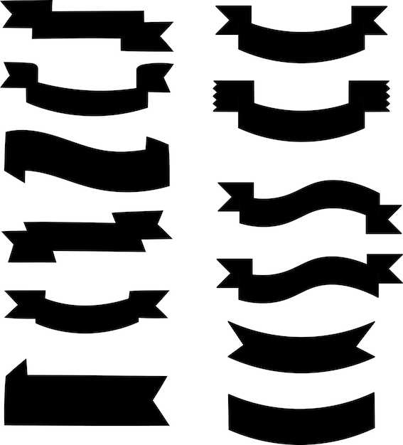 A set of various vector ribbons