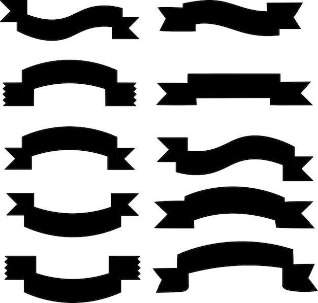 A set of various vector ribbons