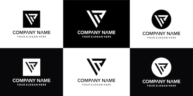 Set of various vt logo template