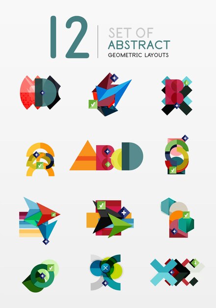 Vector set of vector abstract geometric layout