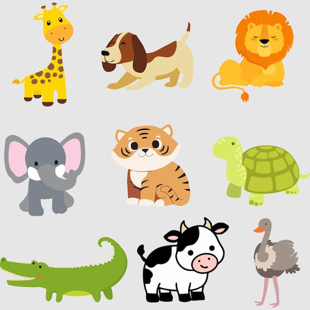 set of vector animals for decoration