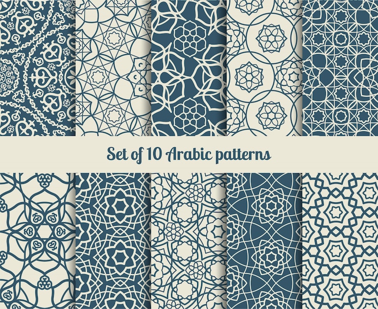 Vector set of vector arabic patterns