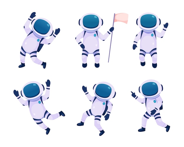 Set Of Vector Astronout Characters