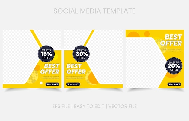 Set vector banner salesocial media