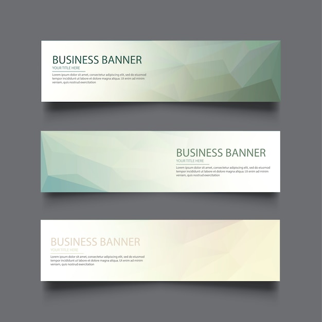 A set of vector banners with polygonal background