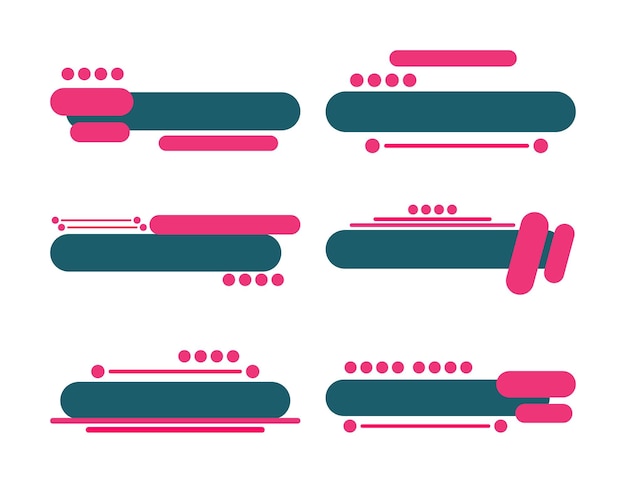 Vector set of vector banners with rounded corners in flat style vector illustration