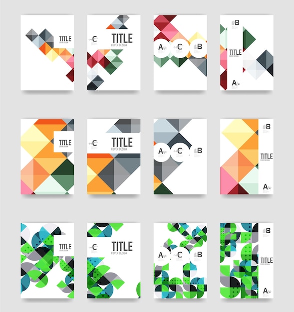 Set of vector brochure cover templates