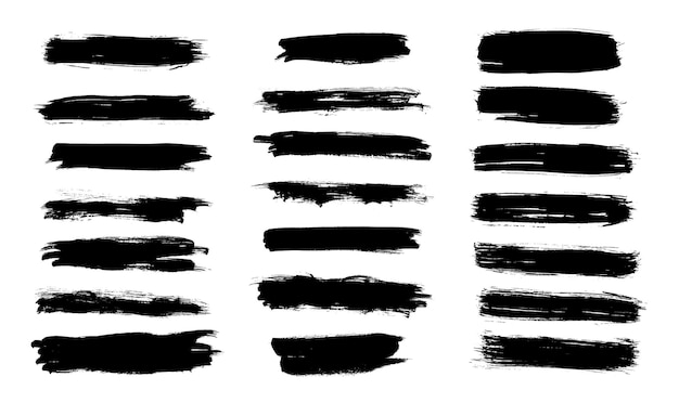 Set of vector brush strokes , flat fan brush regular long background mix high detail abstract vector