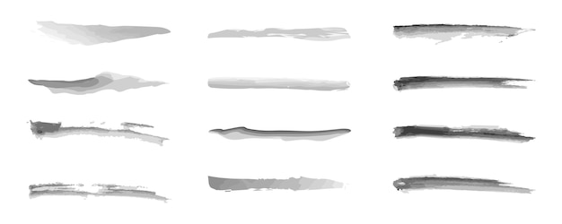 Set of vector brush strokes isolated