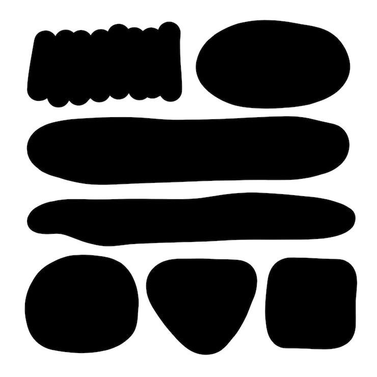 Vector set of vector brush strokes various shapes collection of hand drawn different graphic elements