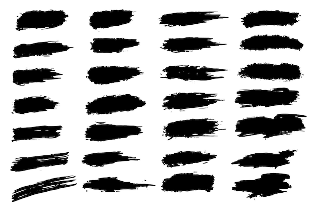 Set of vector brush strokes